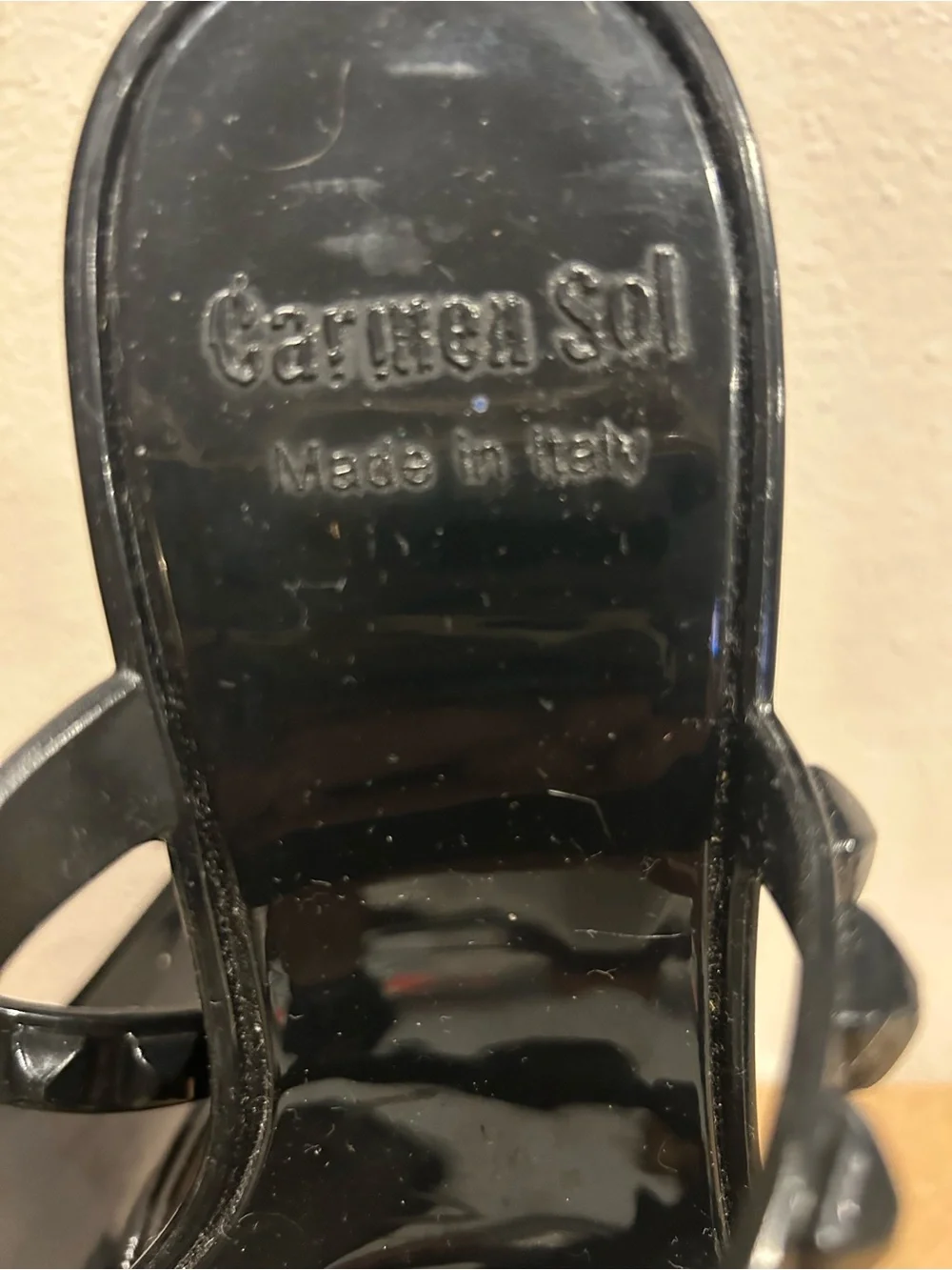 Black Platform Wedge Sandals with Studded Straps Carmen Sol
